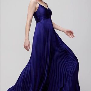 White House Black Market Satin Pleated Maxi Dress